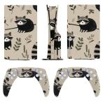 AoHanan Sticker for 5 Slim Disc Skin Black Raccoon Skin Controller Accessories Cover Skins Anime Vinyl Cover Sticker Full Set Only for 5 Slim Disc Edition