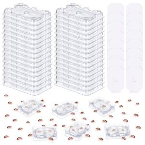 Qualirey 32 PCS Bed Bug Detector Reusable, Bedbug Traps with Strong Glue, Bedbug Interceptors, Early Detection Glue Trap for Bed Legs, Indoor Pest Control Blocker for Home and Travel (Clear-16 Set)
