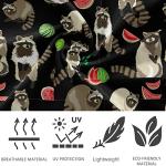 visesunny High Waist Yoga Pants with Pockets Raccoon Watermelon Cute Animal Pattern Buttery Soft Tummy Control Running Workout Pants 4 Way Stretch Pocket Leggings