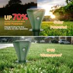 4 Pack Mole Repellent Solar Powered, Snake & Skunk & Vole & Gopher & Armadillo & Rabbit & Groundhog & Chipmunk Repellent for Yard, IP 65 Waterproof Outdoor Ultrasonic Deterrent for Lawns Garden