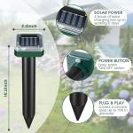 Mole Repellent Solar Powered, Ultrasonic Repeller, Waterproof Sonic Spikes Gopher Vole Groundhog Snake Chipmunk Mole Deterrent Get Rid of Moles in Your Yard (4pack)