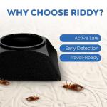 Riddy Bed Bug Detection Kit, Bed Bug Trap and Lure for Early Detection and Monitoring, Safe for Mattress, for Home or Travel, 4 Pack (Includes 4 Traps and 4 Lures)