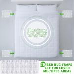 Qualirey 32 PCS Bed Bug Detector Reusable, Bedbug Traps with Strong Glue, Bedbug Interceptors, Early Detection Glue Trap for Bed Legs, Indoor Pest Control Blocker for Home and Travel (Clear-16 Set)