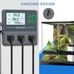DIGITEN Temperature and Humidity Controller with Timer - 3 Outlet, 2 Separate Probes, Plug in Temperature Controller for Reptiles,Snake, Mushrooms, Tent, Triple Control for Temp,Humidity,Time