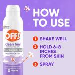 OFF! Clean Feel Insect Repellent Aerosol with 20% Picaridin - Long-Lasting DEET-Free Protection from Mosquitoes, Fragrance-Free Pest Control For Ticks & Flies, Camping, Bug Spray - 5 oz
