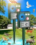 Vsyt 2-Packs Solar Ultrasonic Animal Repellent, Cat Repellent Outdoor, Squirrel Repellent, Deer Repellent Devices, Dog, Raccoon, Skunk, Rabbit, Rodent, Coyote, Waterproof IP 65, PIR Sensor