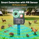 Vsyt 2-Packs Solar Ultrasonic Animal Repellent, Cat Repellent Outdoor, Squirrel Repellent, Deer Repellent Devices, Dog, Raccoon, Skunk, Rabbit, Rodent, Coyote, Waterproof IP 65, PIR Sensor