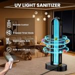 ZETAWALE 2 Pack UV Light Sanitizer, Ultraviolet Lamp with Remote Control for Bed Bugs and Dust Mites, Home Disinfection Device UV Lamp for Home, Room & Kitchen, Ultraviolet Light with 3 Speed Timings