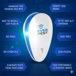 Ultrasonic Pest Control Repeller - Repel Rodents, Ants, Cockroaches Get Rid, Bed Bugs, Mosquitos, Flies, Spiders, Squirrel Bats - Eco-Friendly Safe for Humans - 2 Pack