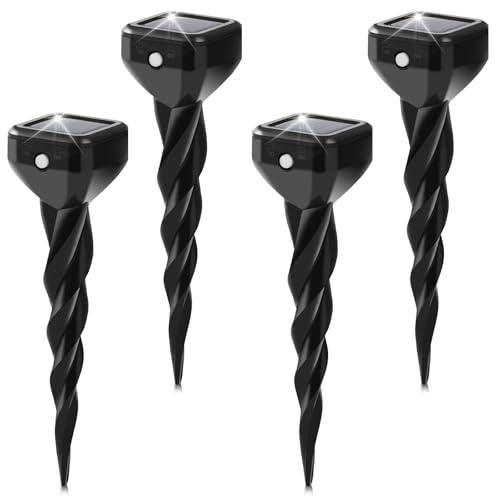 2026 Upgraded Mole & Snake & Skunk & Rabbit Repellent Solar Powered, Ultrasonic Deterrent, IP65 Waterproof, Effective Get Rid of Gopher Raccoon Vole Groundhog Chipmunk for Yard Lawn Garden, 4-Pack