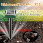 4-Pack Solar Sonic Mole and Gopher Repellent Spikes