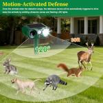 4-Pack Solar Ultrasonic Animal Repeller with Strobe