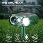 4-Pack Solar Ultrasonic Animal Repeller with Strobe