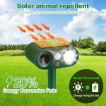 4-Pack Solar Ultrasonic Animal Repeller with Strobe