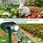 4-Pack Solar Ultrasonic Animal Repeller with Strobe