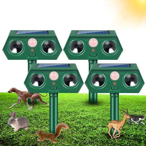 Solar Ultrasonic Animal Repeller - 4 Pack