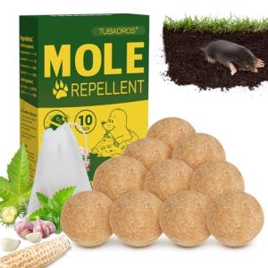 10-Pack Peppermint Oil Mole Repellent for Outdoors