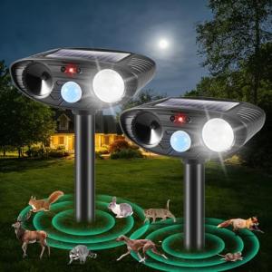 Solar Ultrasonic Animal Repellent - 2 Pack