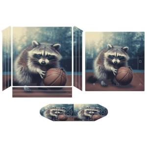 Funny Raccoon Basketball Skin Wrap for PS4