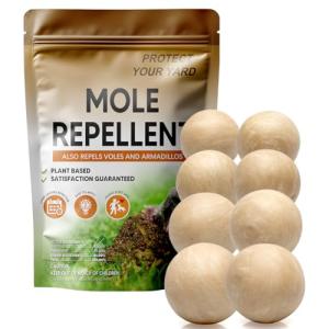 Mole Repellent Outdoor,Vole Repellent,Groundhog Repellent Outdoor,Mole Control,Mole Deterrent for Yard,Safe for Family, Pets & Plants,Lasts up to 60 Days - 8P