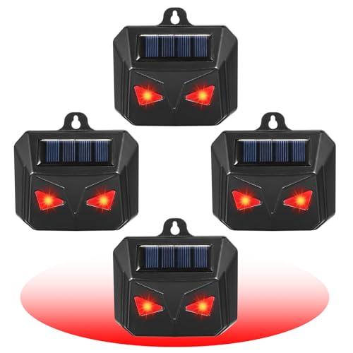 Solar Nocturnal Animal Repellent Outdoor 4 Pack Predator Eyes Coyote Deterrent Skunk Repellent for Yard with Red LED Lights for Deer Fox Raccoon Animal Repeller Device for Chicken Coop Farm Garden