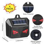 Solar Nocturnal Animal Repellent Outdoor 4 Pack Predator Eyes Coyote Deterrent Skunk Repellent for Yard with Red LED Lights for Deer Fox Raccoon Animal Repeller Device for Chicken Coop Farm Garden