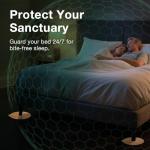 EcoVenger Bed Bug Traps & Killer 48 Ct, Super Glue Bed Bug Monitors and Interceptors, Blocks Bed Bugs' Access to Beds/Futon/Couch, Discreet Classic Oak Design for Hard Floors, Easy to Peel & Use