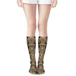 PPIKTC Girls Women Non Slide Compression Socks Moisture Control for Cycling Skiing Sports Winter Warm Thigh High Stockings, Cool Snake Skin Stockings