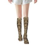 PPIKTC Girls Women Non Slide Compression Socks Moisture Control for Cycling Skiing Sports Winter Warm Thigh High Stockings, Cool Snake Skin Stockings