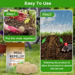 Mole Repellent Outdoor,Vole Repellent,Groundhog Repellent Outdoor,Mole Control,Mole Deterrent for Yard,Safe for Family, Pets & Plants,Lasts up to 60 Days - 8P
