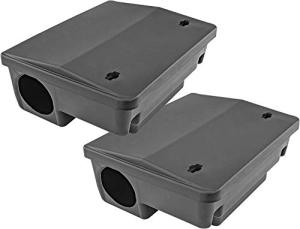 iTrap Mice & Rat Bait Stations – 2 Pack Rodent Control Boxes, Child & Pet-Safe Locking Design, Indoor/Outdoor Use with Mounting Brackets