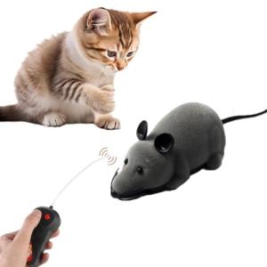 Vicketoy Remote Control Rat Toy, Fake RC Rat Toy Giant Realistic Rat Model Wireless Remote Control Mouse Toy Prank Prank Joke Tricky Toy for Halloween Christmas Birthday Gift Cat Dog Toy (Grey)