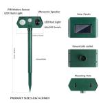 2Pack 2026 Ultrasonic Animal Repellent Outdoor Deer Repellent Devices Solar Animal Repeller Motion Activated Deterrent to Scare Cat Squirrel Rabbit Raccoon Skunk with LED Flash Lights for Yard Lawn