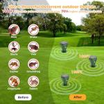 Mole Repellent Solar Powered, Snake & Skunk & Vole & Gopher & Armadillo & Rabbit & Groundhog & Chipmunk Repellent for Yard, IP 65 Waterproof Outdoor Ultrasonic Deterrent for Lawns Garden 4 Pack