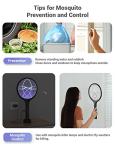 YISSVIC Electric Fly Swatter 4000V Bug Zapper Racket Dual Modes Mosquito Killer with Purple Mosquito Light Rechargeable for Indoor Home Office Backyard Patio Camping (Black-1 Pack)