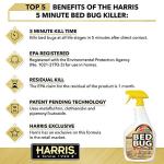 Harris 5 Minute Kill Time Bed Bug Killer Spray, Odorless and Non Staining Formula with Residual Protection (32oz)