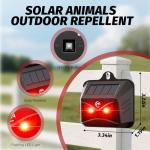 Solar Powered Coyote Deterrent Devices, 4 Pack Waterproof Racoon Repellent Predator Control Lights Used to Deterrent Raccon Coyote Fox Deer Protect Your Property Chicken Coop with Humane Deterrence