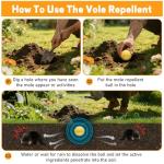 24 Pack Mole Repellent Balls, Gophers Vole Repellant Outdoor, Groundhog Deterrent, Armadillo Repellent for Garden, Gopher Control, Keep Mole Out of Yard, Safe Around Pet & Plant