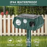 2Pack 2026 Ultrasonic Animal Repellent Outdoor Deer Repellent Devices Solar Animal Repeller Motion Activated Deterrent to Scare Cat Squirrel Rabbit Raccoon Skunk with LED Flash Lights for Yard Lawn