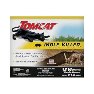 Tomcat Mole Killer(a), Mimics Natural Food Source, Kills with a Single Feeding, 12 Worm Baits
