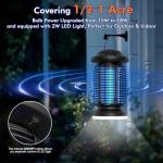 AMUFER Bug Zapper Outdoor & Indoor, Upgraded 18W Exclusive Blue-Violet Light with 2W LED Lamp, 100% Increase in Mosquito Control Effect, Coverage of 1/2-1 Acre, Fly Zapper for Patio, Backyard, Home