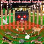 2025 Solar Nocturnal Animal Repeller Predator Control Light Coyote Repellent Devices with Ultrasound&LED Lights Outdoor Night Guard Animal Predator for Dog,Cat from Chicken Coop Yard Farm (4PACK)