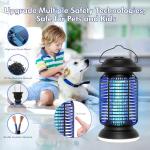 AMUFER Bug Zapper Outdoor & Indoor, Upgraded 18W Exclusive Blue-Violet Light with 2W LED Lamp, 100% Increase in Mosquito Control Effect, Coverage of 1/2-1 Acre, Fly Zapper for Patio, Backyard, Home