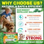 Rodent Mole Repellent for Indoor Outdoor - Peppermint Essential Oil Extra Strength for Mice Rat Mouse Bug Spider Roach Repellent Pouches, Moth Balls Pest Control Natural Home Safe 32 Packs
