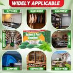 Rodent Mole Repellent for Indoor Outdoor - Peppermint Essential Oil Extra Strength for Mice Rat Mouse Bug Spider Roach Repellent Pouches, Moth Balls Pest Control Natural Home Safe 32 Packs