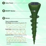 Phosooy 6 Packs Solar Mole Repellers, Gopher Deterrent Device with Vibrating Motor & Spiral Drill Ground Stake, IP65 Waterproof Lawn Garden Yard Pest Repellents Driving Away Vole Groundhog Snakes