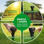 Solar Powered Mole Repellent for Lawns, 8 Packs Ultrasonic Vole Repeller Outdoor, IP 65 Waterproof Outdoor Ultrasonic Mole Deterrent Get Rid of Gopher Vole Skunk Groundhog Snake in Garden Yard Lawn