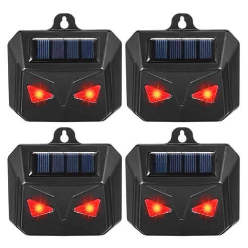 Solar Nocturnal Animal Repellent Outdoor 4 Pack Predator Eyes Coyote Deterrent Skunk Repellent for Yard with Red LED Lights for Deer Fox Raccoon Animal Repeller Device for Chicken Coop Farm Garden