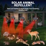 Solar Nocturnal Animal Repellent Outdoor 4 Pack Predator Eyes Coyote Deterrent Skunk Repellent for Yard with Red LED Lights for Deer Fox Raccoon Animal Repeller Device for Chicken Coop Farm Garden