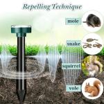 Mole Repellent 10 Pack, Animal Repeller Solar Powered Snake Ultrasonic Gopher Deterrent, Outdoor Waterproof Vole Vibration Stakes,Sonic Spike for Rodent Groundhog Snake Chipmunk